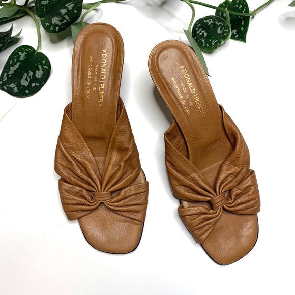 Donald J. Pliner Shoes - Donald J. Pliner Brown Leather Heeled Sandals